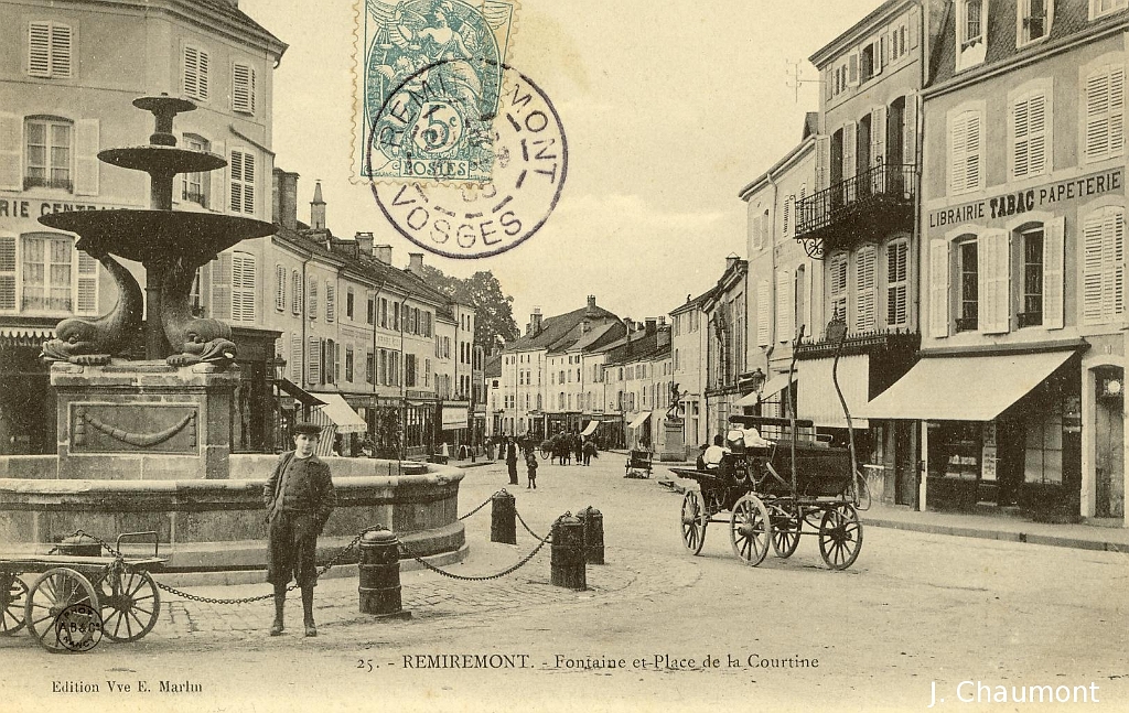 Remiremont/Remiremont. Fontaine et Place de la Courtine